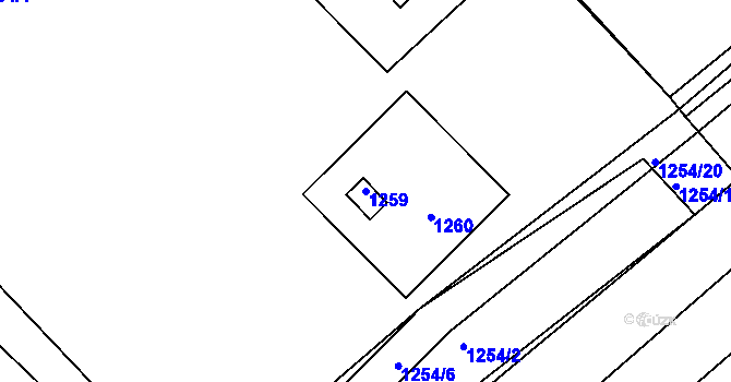 Parcela st. 1259 v KÚ Zdounky, Katastrální mapa