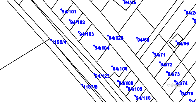 Parcela st. 94/105 v KÚ Zdounky, Katastrální mapa