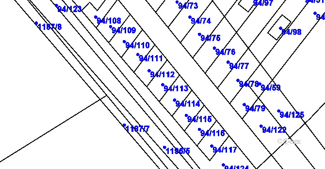 Parcela st. 94/113 v KÚ Zdounky, Katastrální mapa