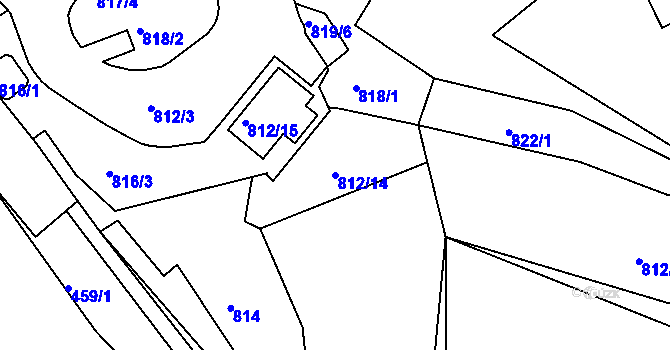 Parcela st. 812/14 v KÚ Zdounky, Katastrální mapa
