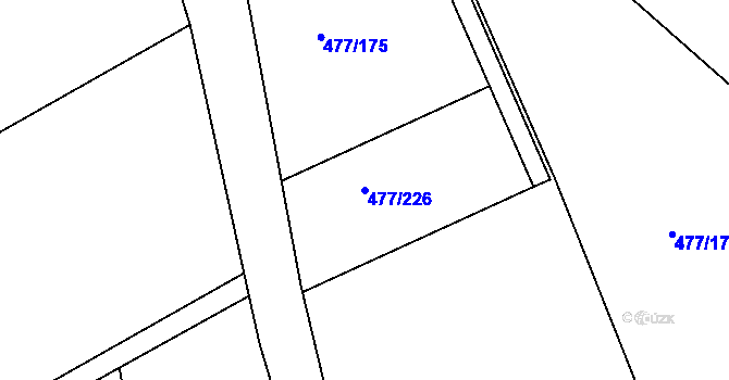 Parcela st. 477/226 v KÚ Zduchovice, Katastrální mapa