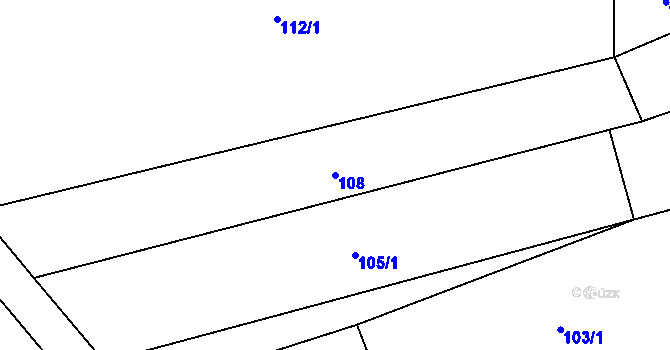 Parcela st. 108 v KÚ Zelená Hora na Moravě, Katastrální mapa