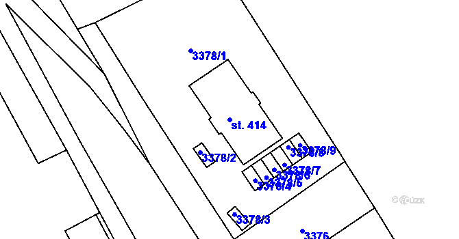 Parcela st. 414 v KÚ Hamry na Šumavě, Katastrální mapa