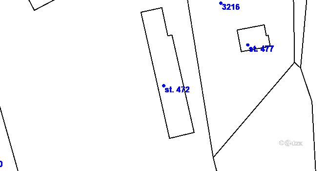 Parcela st. 472 v KÚ Hamry na Šumavě, Katastrální mapa