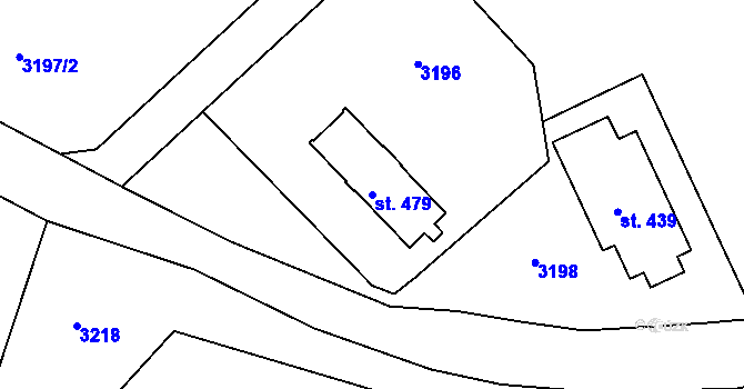 Parcela st. 479 v KÚ Hamry na Šumavě, Katastrální mapa
