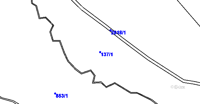 Parcela st. 137/1 v KÚ Hamry na Šumavě, Katastrální mapa