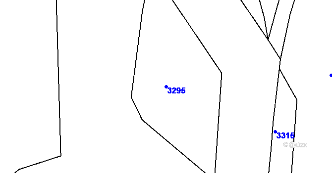 Parcela st. 3295 v KÚ Hamry na Šumavě, Katastrální mapa
