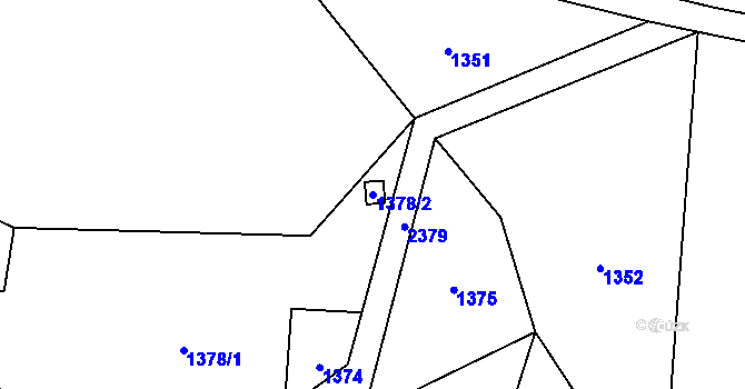 Parcela st. 1378/2 v KÚ Hamry na Šumavě, Katastrální mapa