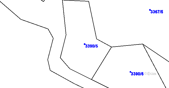 Parcela st. 3390/5 v KÚ Hamry na Šumavě, Katastrální mapa