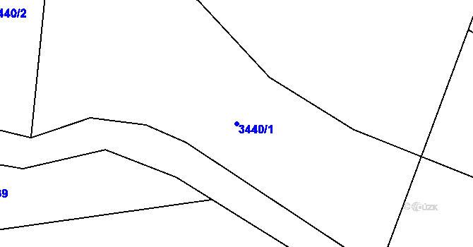 Parcela st. 3440/1 v KÚ Hamry na Šumavě, Katastrální mapa