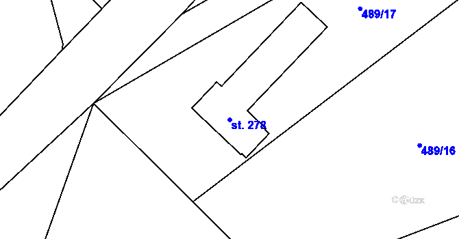Parcela st. 278 v KÚ Zelená Lhota, Katastrální mapa