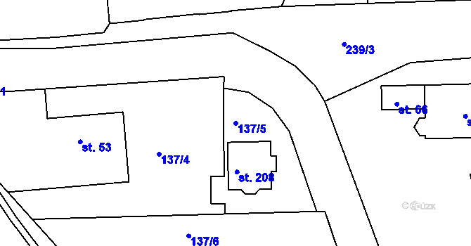Parcela st. 137/5 v KÚ Svémyslice, Katastrální mapa