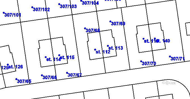 Parcela st. 112 v KÚ Svémyslice, Katastrální mapa