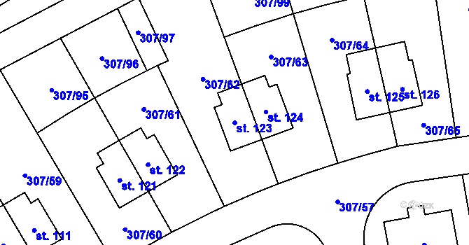 Parcela st. 123 v KÚ Svémyslice, Katastrální mapa