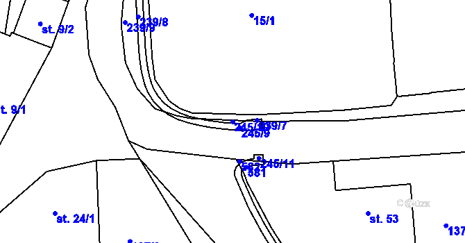 Parcela st. 245/10 v KÚ Svémyslice, Katastrální mapa