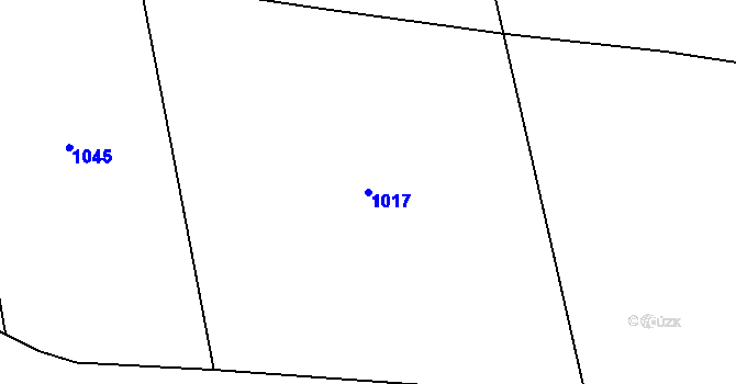 Parcela st. 1017 v KÚ Zeleneč, Katastrální mapa