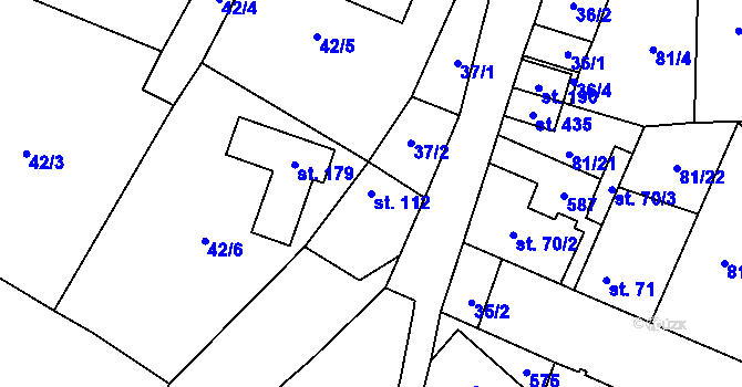 Parcela st. 112 v KÚ Zeměchy u Kralup nad Vltavou, Katastrální mapa