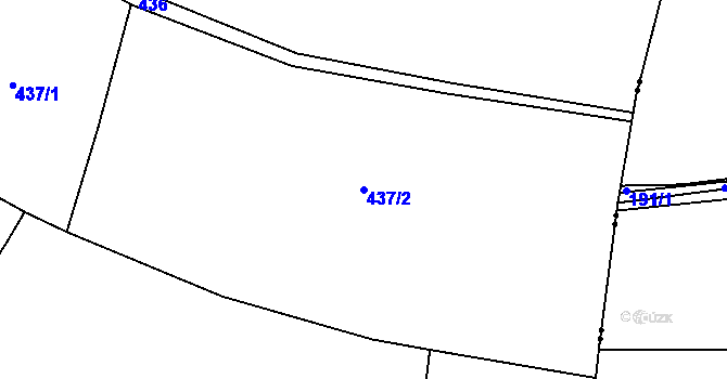 Parcela st. 437/2 v KÚ Zeměchy u Kralup nad Vltavou, Katastrální mapa