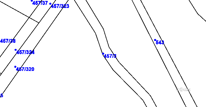 Parcela st. 457/3 v KÚ Zeměchy u Kralup nad Vltavou, Katastrální mapa