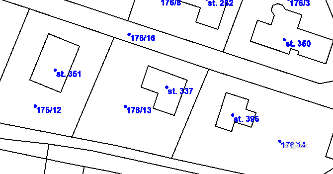 Parcela st. 337 v KÚ Zeměchy u Kralup nad Vltavou, Katastrální mapa