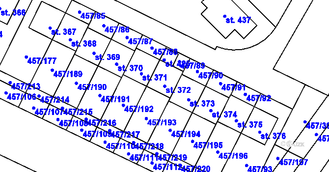 Parcela st. 372 v KÚ Zeměchy u Kralup nad Vltavou, Katastrální mapa