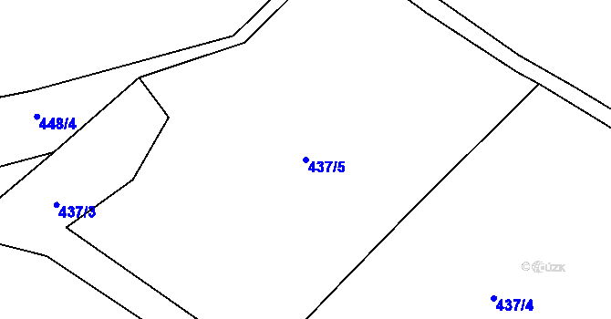 Parcela st. 437/5 v KÚ Zeměchy u Kralup nad Vltavou, Katastrální mapa