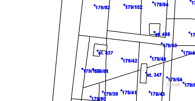 Parcela st. 427 v KÚ Zeměchy u Kralup nad Vltavou, Katastrální mapa