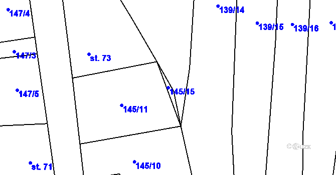 Parcela st. 145/15 v KÚ Čelákovy, Katastrální mapa