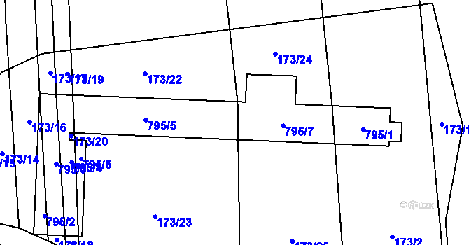 Parcela st. 795 v KÚ Čelákovy, Katastrální mapa