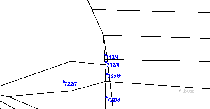 Parcela st. 712/4 v KÚ Čelákovy, Katastrální mapa
