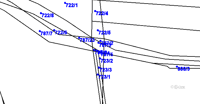 Parcela st. 787/5 v KÚ Čelákovy, Katastrální mapa