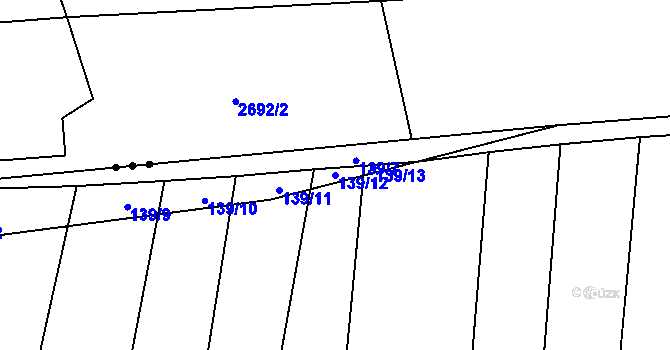 Parcela st. 139/12 v KÚ Čelákovy, Katastrální mapa