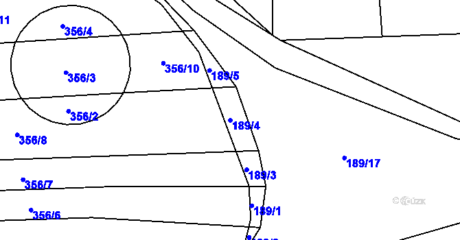 Parcela st. 189/4 v KÚ Čelákovy, Katastrální mapa