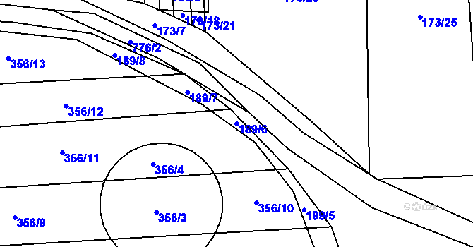 Parcela st. 189/6 v KÚ Čelákovy, Katastrální mapa
