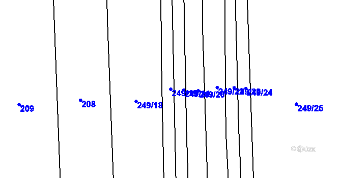 Parcela st. 249/19 v KÚ Čelákovy, Katastrální mapa