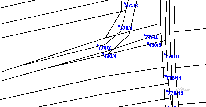 Parcela st. 420/4 v KÚ Čelákovy, Katastrální mapa