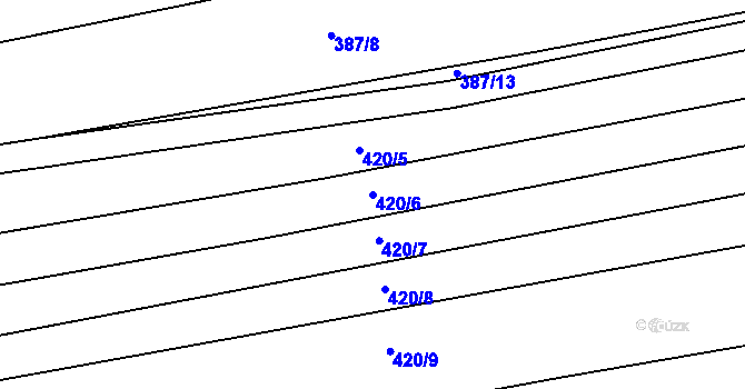 Parcela st. 420/6 v KÚ Čelákovy, Katastrální mapa