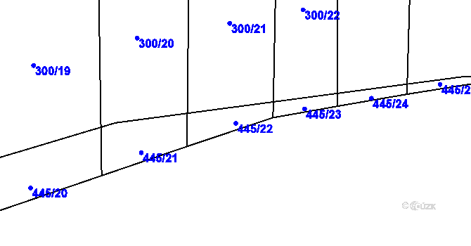 Parcela st. 445/22 v KÚ Čelákovy, Katastrální mapa
