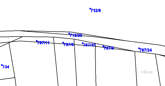 Parcela st. 787/10 v KÚ Čelákovy, Katastrální mapa
