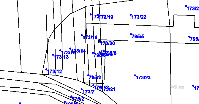 Parcela st. 795/4 v KÚ Čelákovy, Katastrální mapa