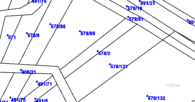 Parcela st. 578/2 v KÚ Zemětice, Katastrální mapa