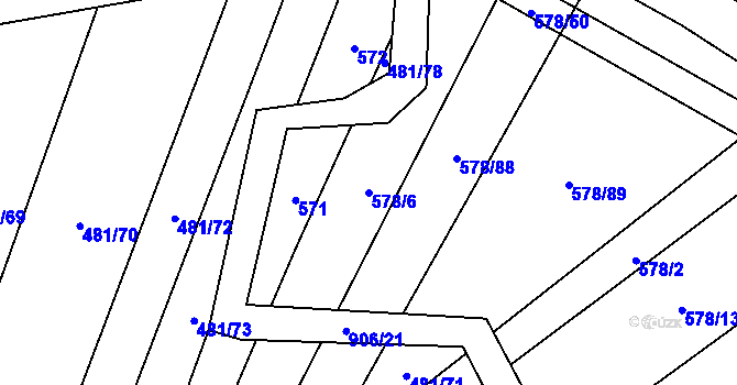Parcela st. 578/6 v KÚ Zemětice, Katastrální mapa