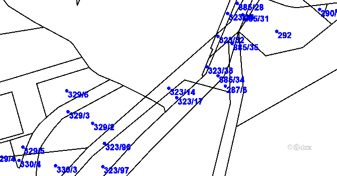 Parcela st. 323/14 v KÚ Zemětice, Katastrální mapa