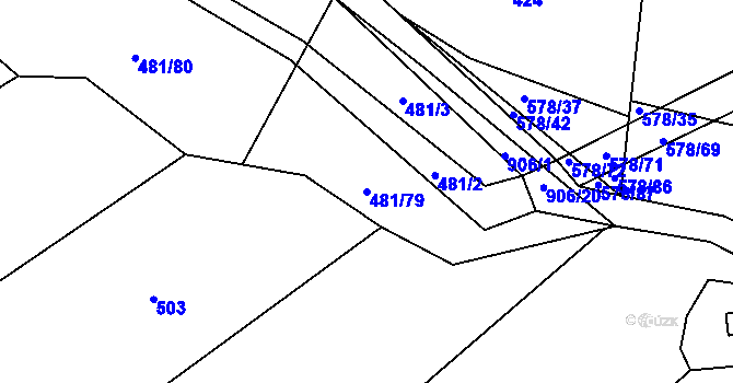 Parcela st. 481/79 v KÚ Zemětice, Katastrální mapa