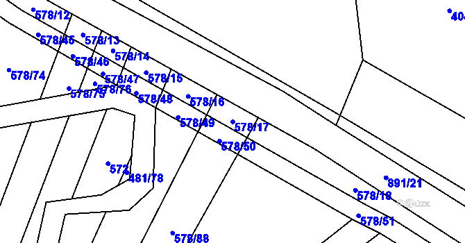 Parcela st. 578/17 v KÚ Zemětice, Katastrální mapa