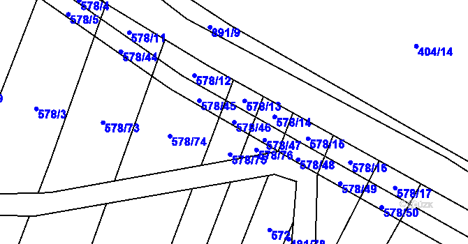 Parcela st. 578/46 v KÚ Zemětice, Katastrální mapa