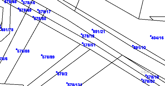Parcela st. 578/51 v KÚ Zemětice, Katastrální mapa