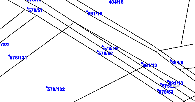 Parcela st. 578/52 v KÚ Zemětice, Katastrální mapa