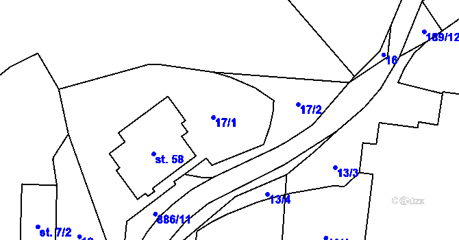 Parcela st. 17 v KÚ Blehov, Katastrální mapa