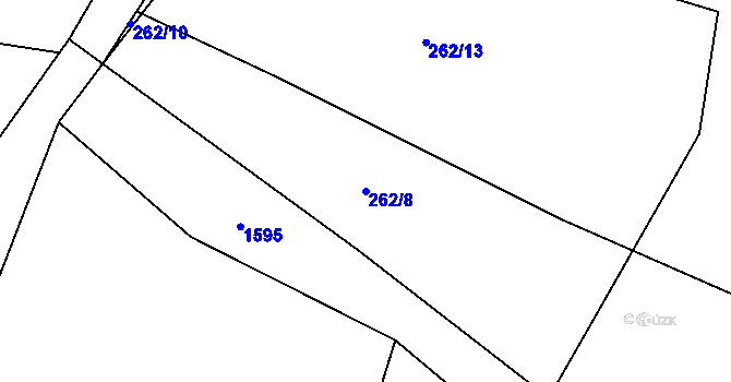 Parcela st. 262/8 v KÚ Blehov, Katastrální mapa